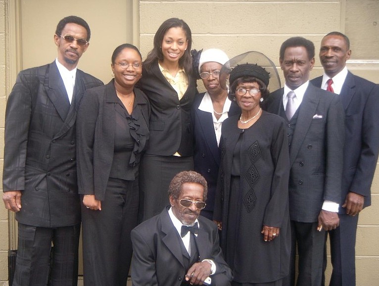 Katrell (third from left) with Frank's family